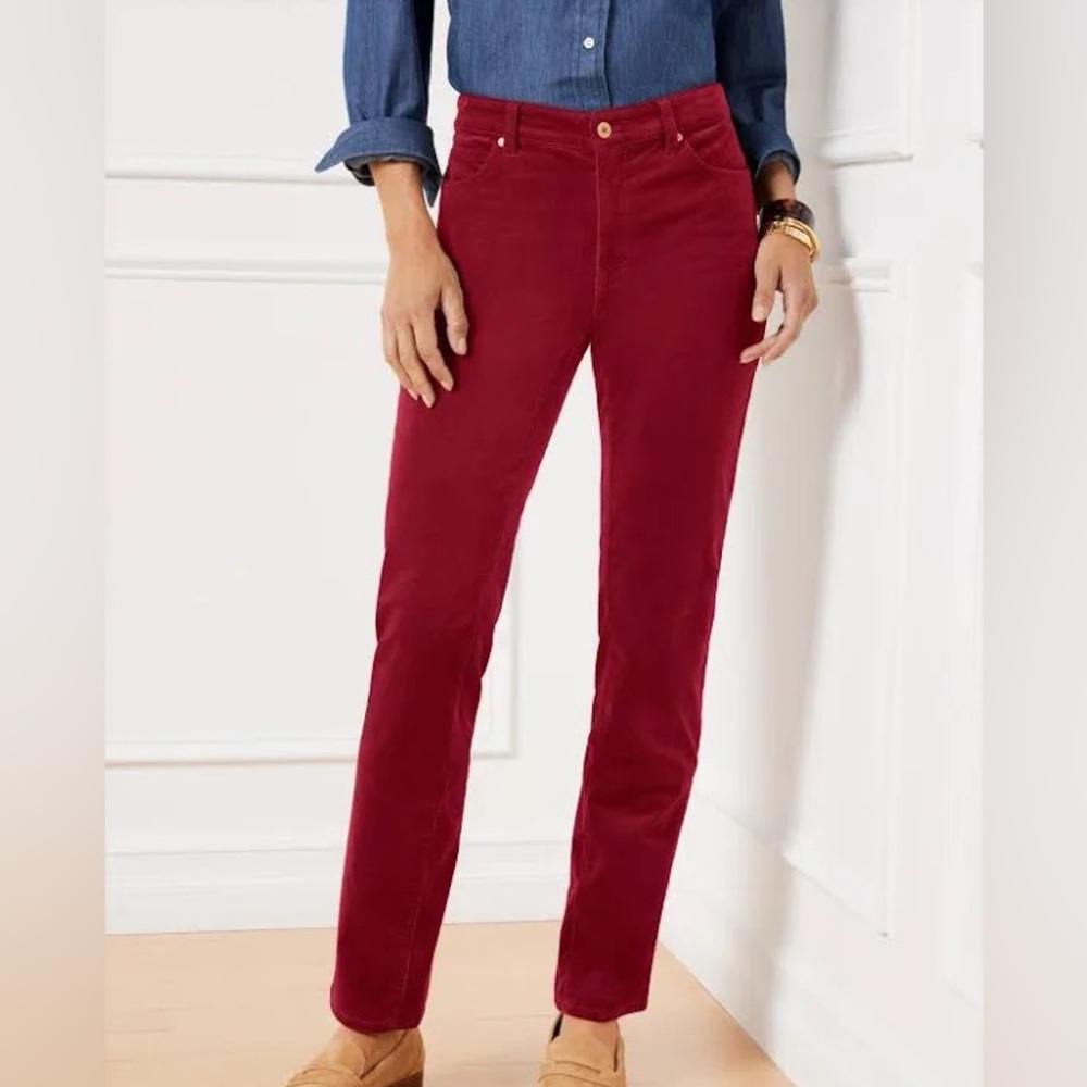 Talbots burgundy red straight leg heritage corduroy